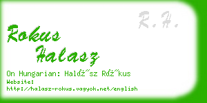 rokus halasz business card